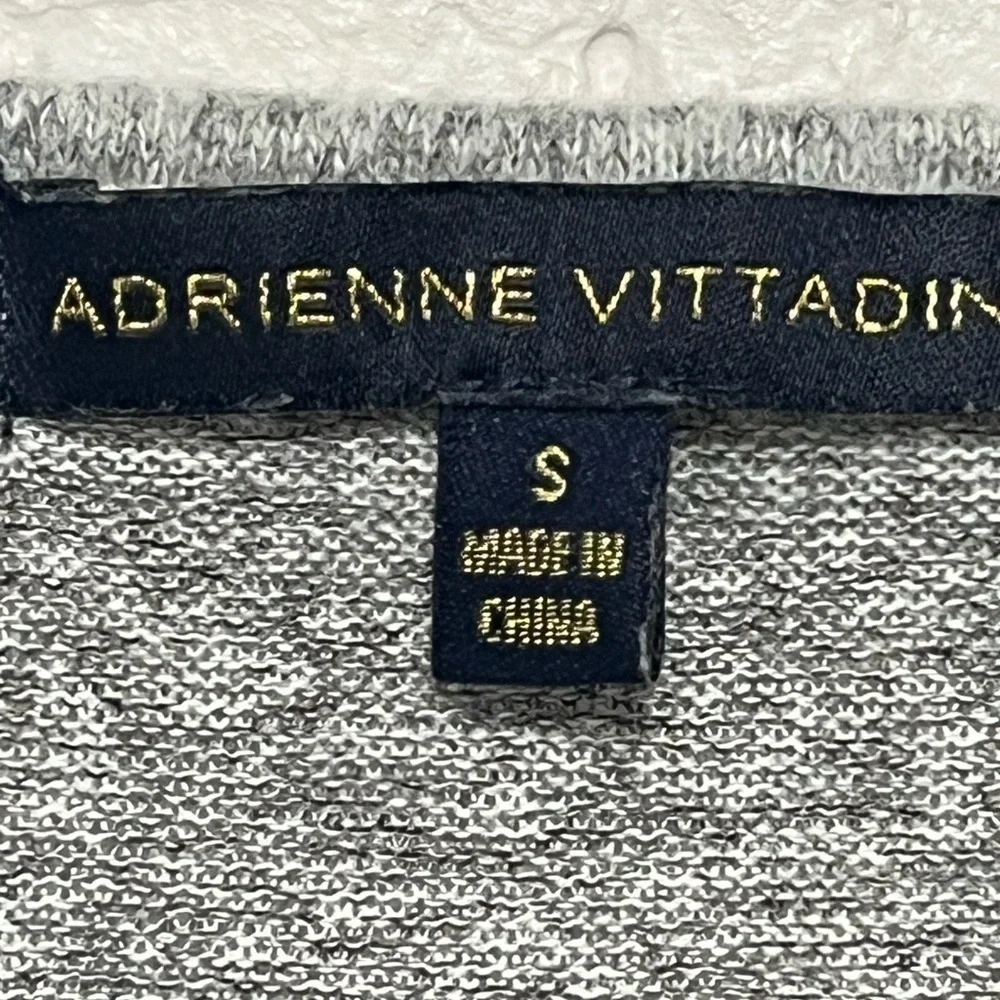 Adrienne Vittadini Gray Sweater with Black Floral Detail